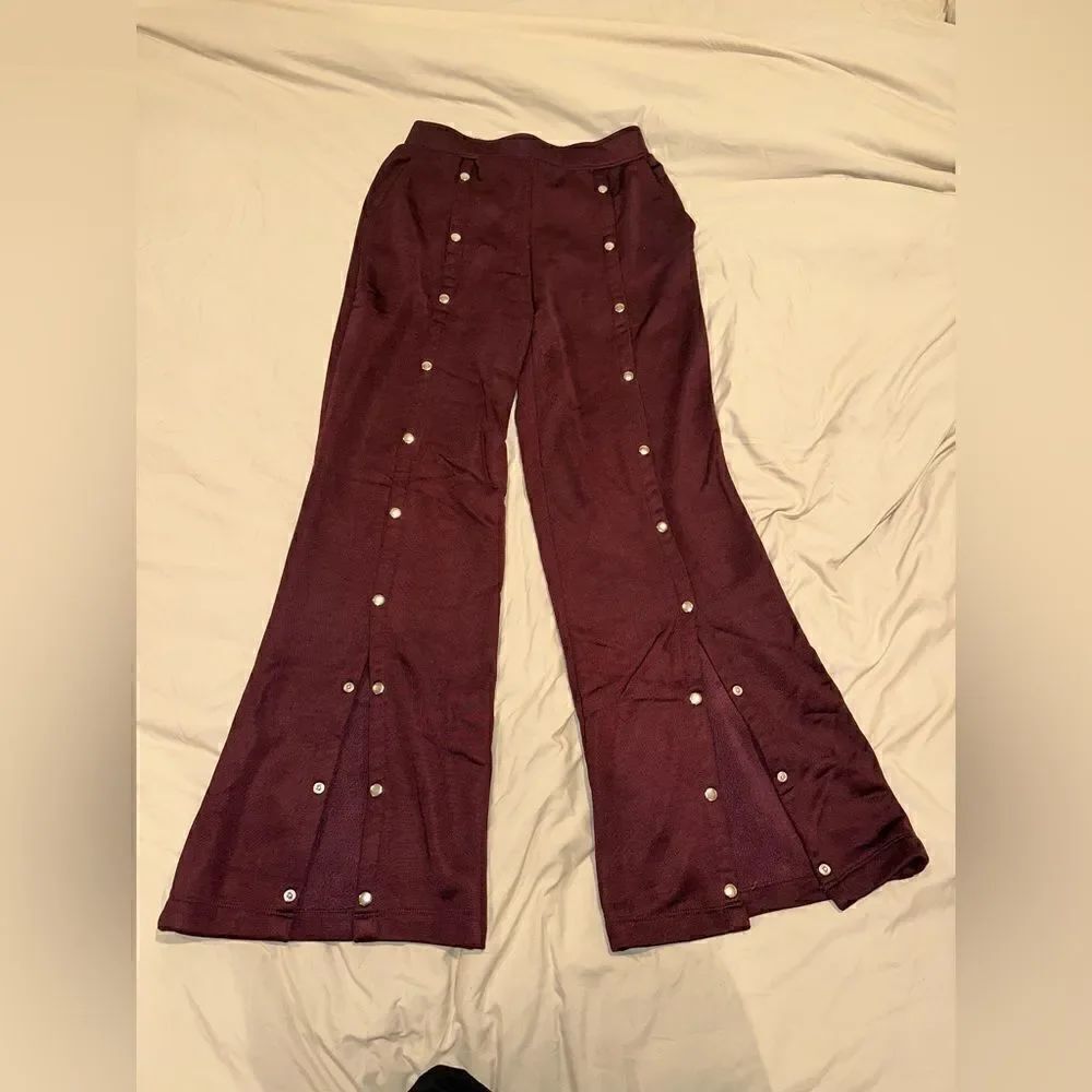 Alexander Wang burgundy sweats with buttoned size XS